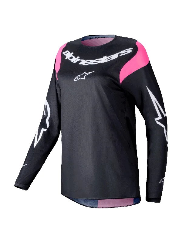 bicycle stand enhancement-ALPINESTARS 2025 WOMENS STELLA FLUID HAUL JERSEY - BLACK PINK FLUO