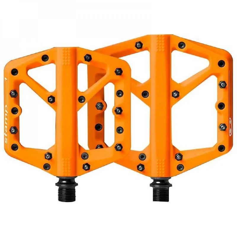 bicycle night handling-Crankbrothers Pedal Stamp 1 Small Orange