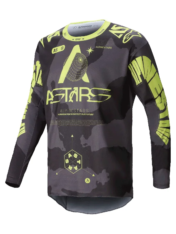 bicycle handlebar adaptation-ALPINESTARS 2025 RACER HOLLOW  JERSEY - DARK CAMO YELLOW FLUO