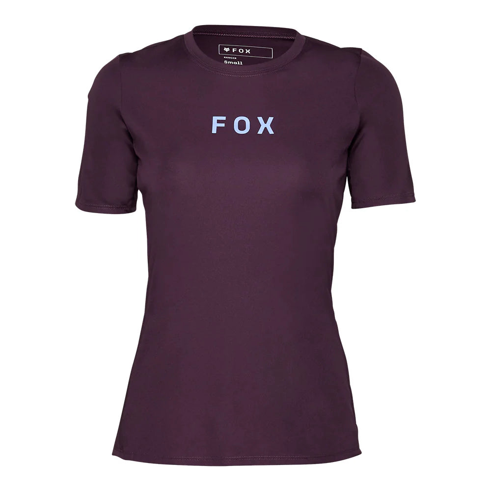 bicycle tire upgrade-Fox Racing Ranger Short Sleeve MTB Jersey - Wordmark - Womens - Dark Purple