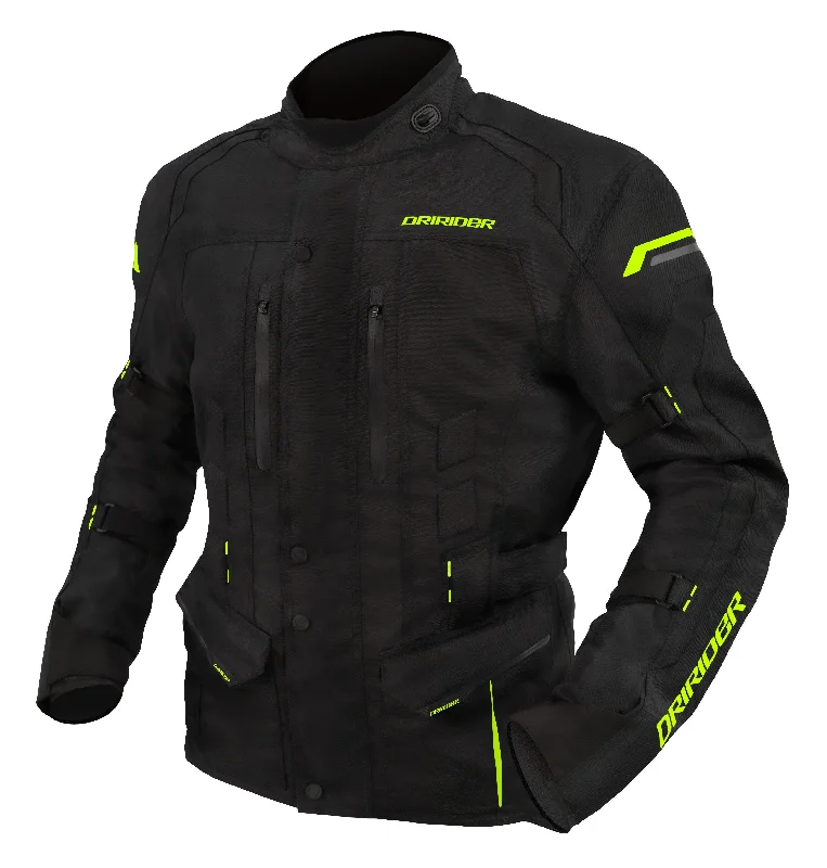 bicycle brake noise-DRIRIDER COMPASS 4 JACKET - BLACK/HI-VIS YELLOW