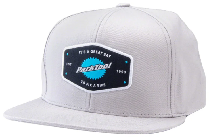 bicycle tire friction-Park Tool HAT-10XL Snapback Hat - Light Gray X-Large