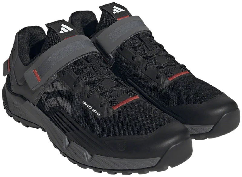 bicycle cleat customization-Five Ten Trailcross Mountain Clipless Shoes - Mens Core BLK/Gray Three/Red 14