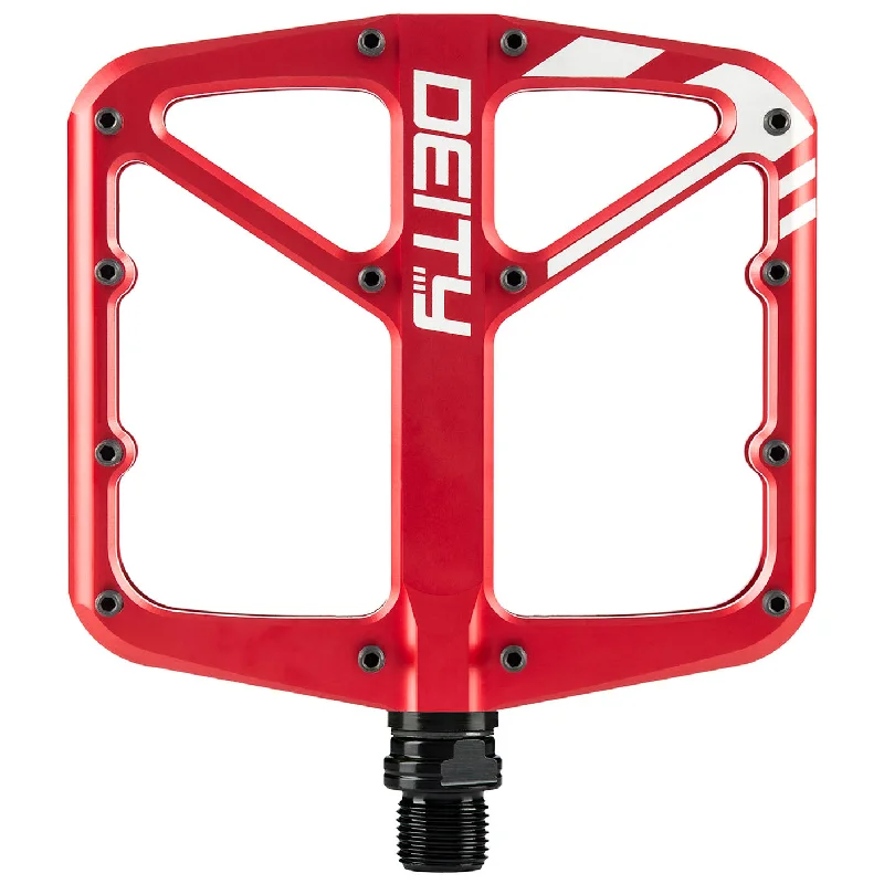 bicycle rotor design-Deity Supervillain Pedals Red