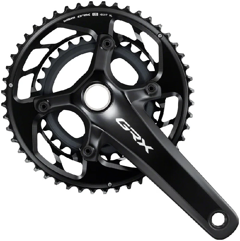 bicycle sidewall enhancement-Shimano GRX FC-RX820-2 Crankset - 175mm 12-Speed 48/31t 110/80 BCD Hollowtech II BLK