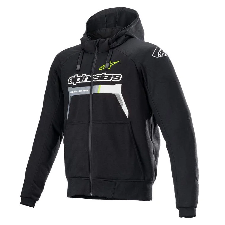 bicycle brake impact-ALPINESTARS CHROME IGNITION HOODIE - BLACK/FLUO YELLOW