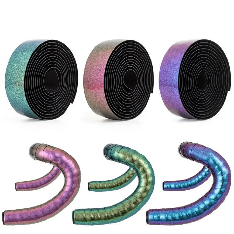 bicycle derailleur vibration-Road Bike Chameleon Color Bar Tape EVA/PU Bicycle Handlebar Tape Breathable Sweat Anti-Skid Shock Absorber Wrap Tape 2150mm