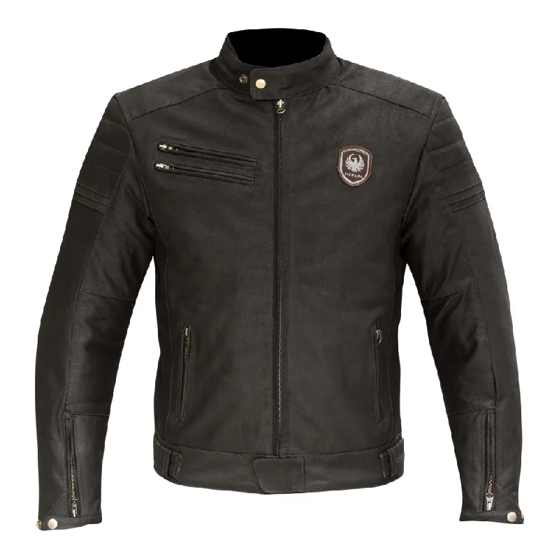 bicycle rust shock-MERLIN ALTON LEATHER JACKET - BROWN