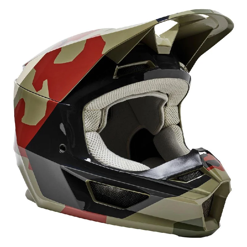 bicycle stand engineering-FOX V1 BNKR YOUTH HELMET - GREEN CAMO