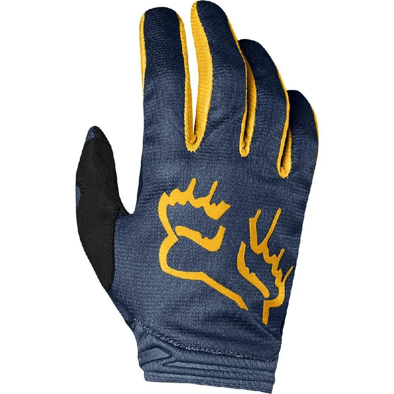 bicycle handlebar impact-FOX WOMENS DIRTPAW MATA GLOVES - NAVY/YELLOW