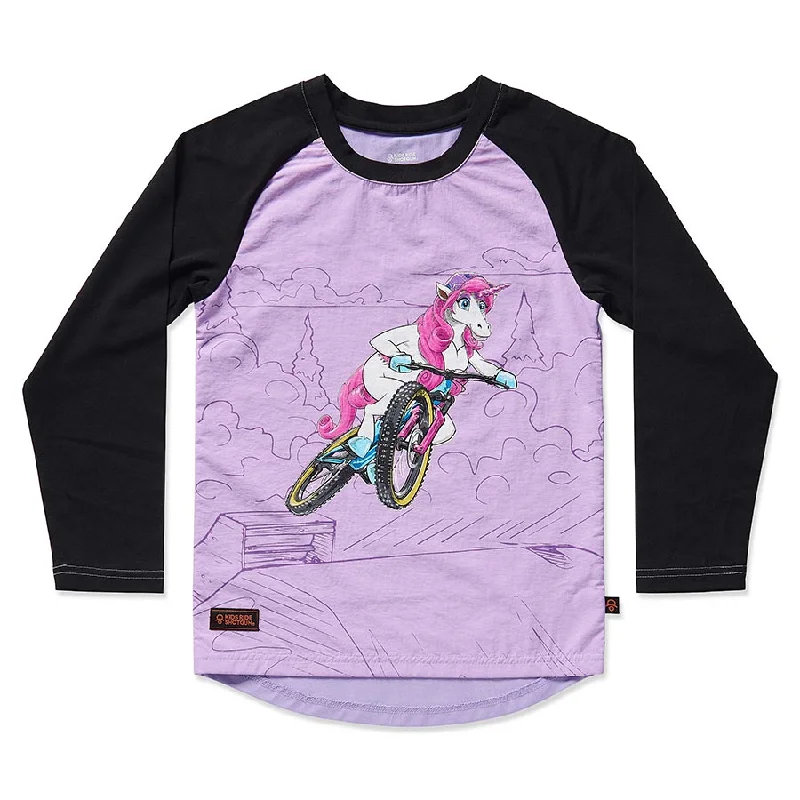 bicycle frame personalization-Kids Ride Shotgun Windproof MTB Kids Youth Jersey Unicorn S