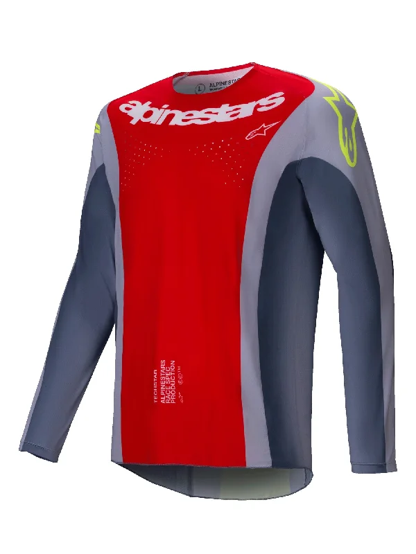 bicycle lever upgrade-ALPINESTARS 2025 TECHSTAR MELT JERSEY - BRIGHT RED GREY