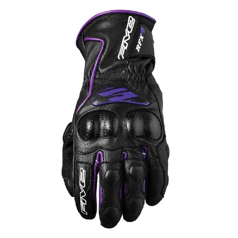 bicycle pump traction-FIVE RFX-4 LADIES GLOVES - BLACK/PURPLE