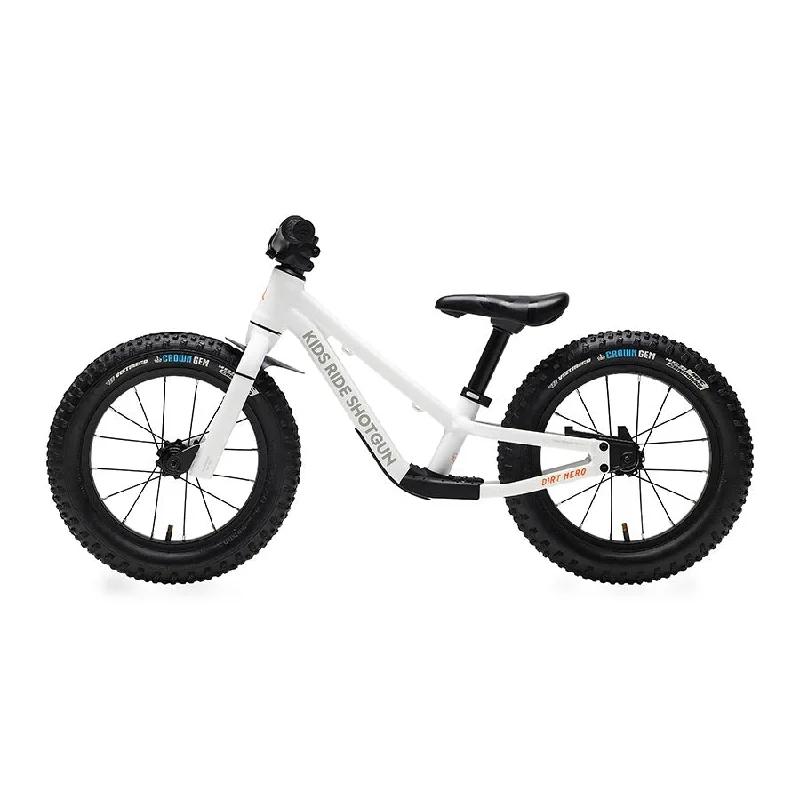 bicycle handlebar optimization-Kids Ride Shotgun Dirt Hero 14 Push Bike 14 Without Brake White