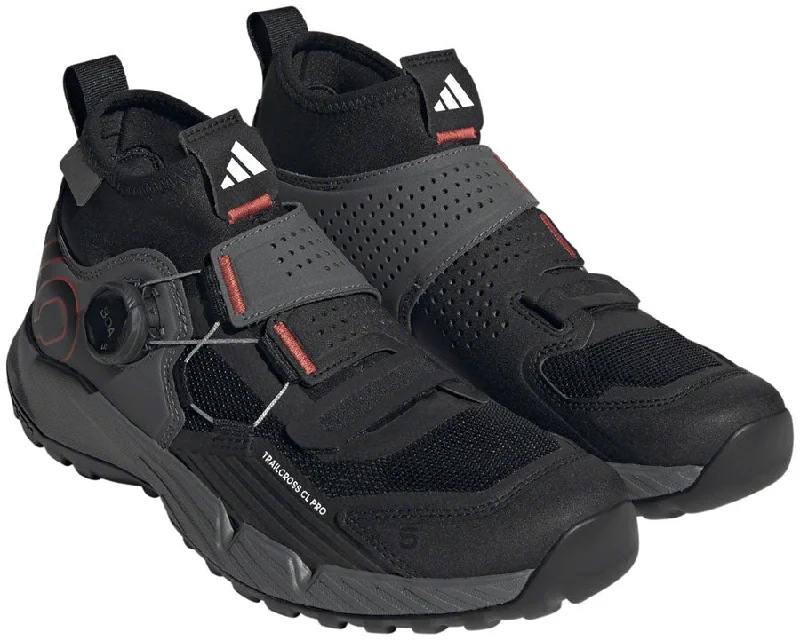 bicycle saddle optimization-Five Ten Trailcross Pro Mountain Clipless Shoes - Womens Gray Five/Core BLK/Red 7.5