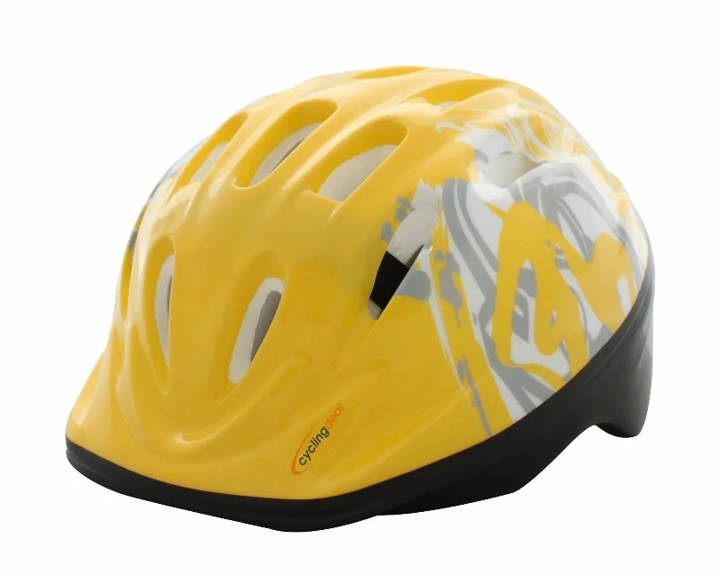 bicycle pump enhancement-Bike Bicycle Cycling Kids Child Toddler Helmet for Ages 6M-3Y Size 42-48cm 12 Air Vents Yellow - Baby Girls or Boys