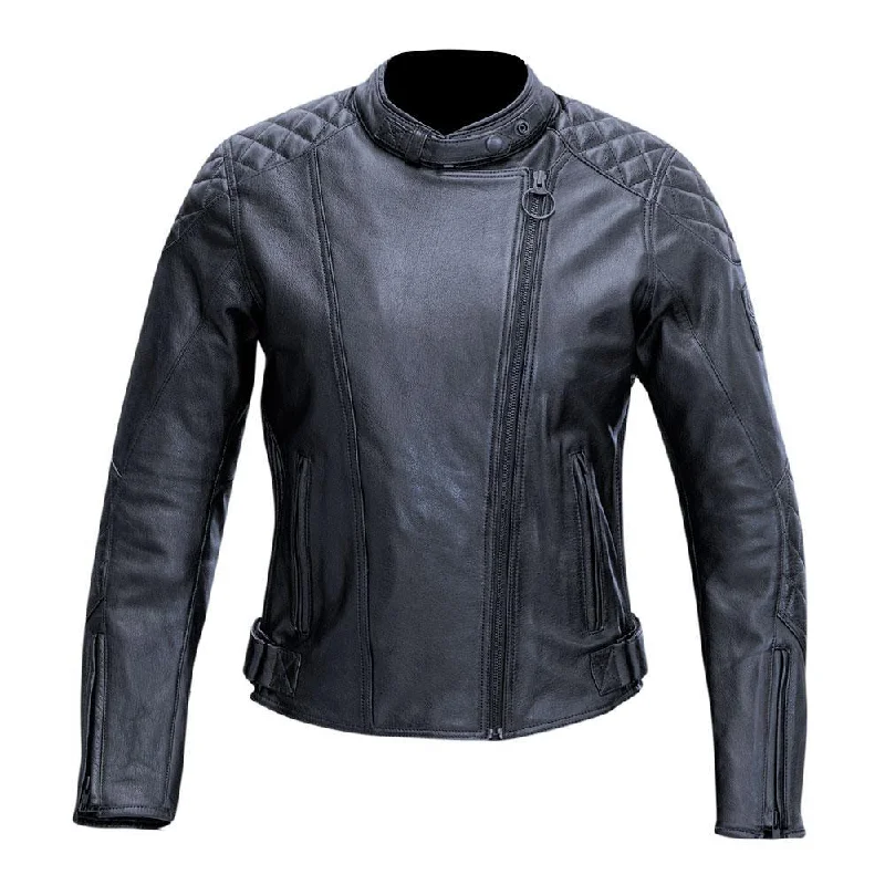 bicycle tire shock-MERLIN HADLEY LADIES LEATHER JACKET - BLACK