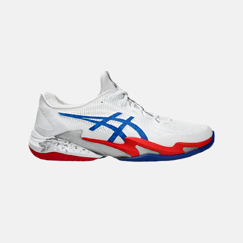 bicycle brake alignment-Asics Court FF 3 Novak Paris Men's Tennis Shoes -White/Asics Blue