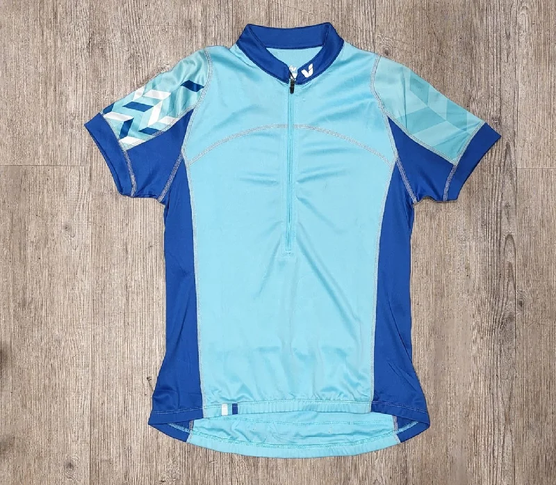 bicycle pump adjustment-Liv Ladies Aqua SS Jersey - Medium