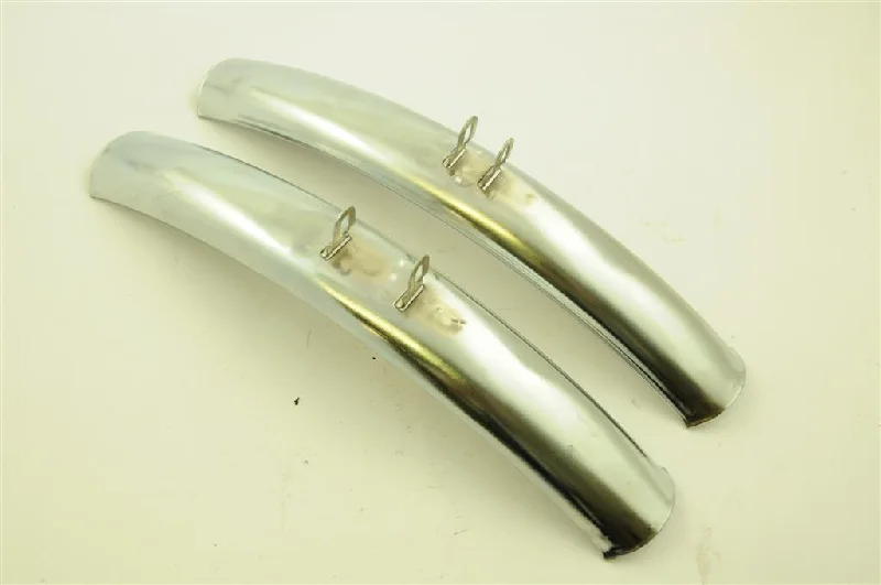 bicycle saddle impact-PAIR SHORTIE 60's,70's 80's RETRO RACING BIKE CHROME 12” SHORT MUDGUARDS CHEAP N