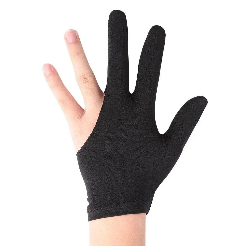 bicycle shoe noise-3-Finger Open Snooker Billiard Gloves Left/Right Hand Protector Billiard Pool Cue Mitten One Size Unisex Sportswear