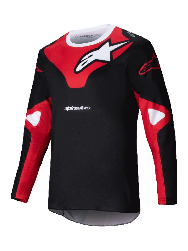 bicycle pump personalization-ALPINESTARS 2025 RACER GRAPHITE JERSEY - BLACK BRIGHT RED