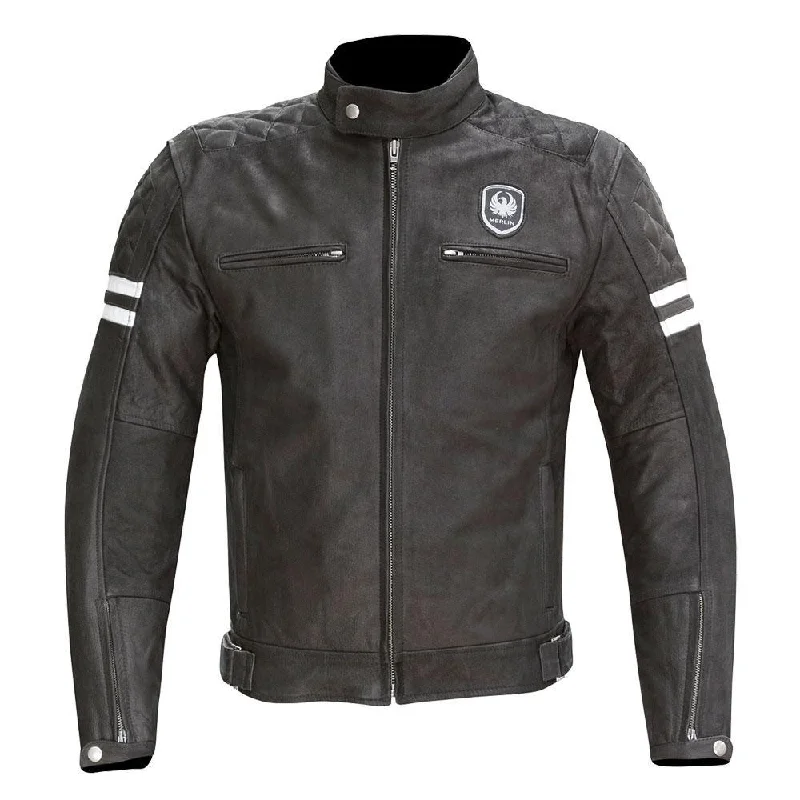 bicycle tire impact-MERLIN HIXON LEATHER JACKET - BLACK