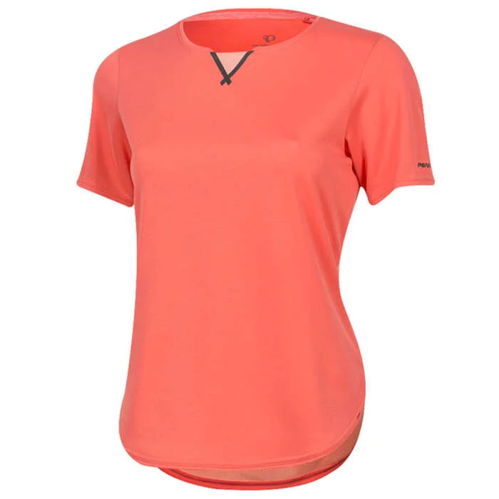 bicycle saddle balance-Pearl Izumi Canyon Short Sleeve MTB Jersey - Womens - Coral Peach