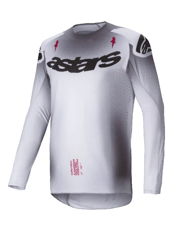 bicycle gear customization-ALPINESTARS 2025 SUPERTECH MAKER JERSEY - SILVER BLACK