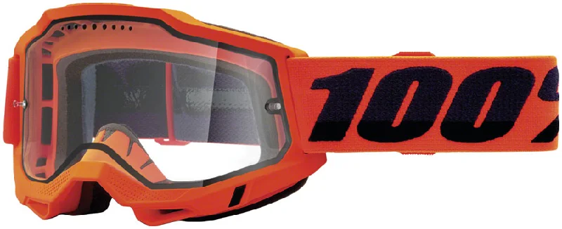 bicycle cleat grip-100% Accuri 2 Enduro MTB Goggles - Neon Orange/Clear