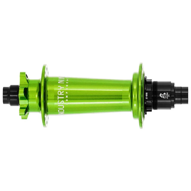 bicycle cleaner personalization-Industry Nine Hydra Classic Boost 6B Disc Hub Rear 28H 12mm TA 148mm Shimano Micro Spline Lime Green