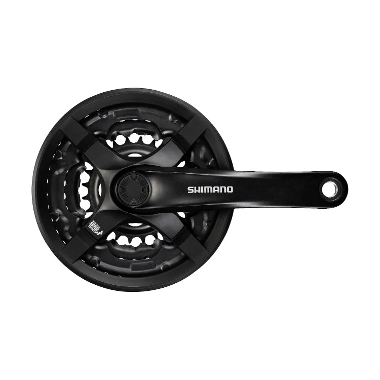 bicycle valve technology-SHIMANO Crankset FC-TY501 170mm w/o BB w/CG Black 42x34x24T 48x38x28T