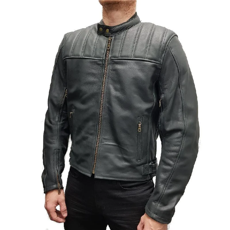 bicycle pump traction-TENTENTHS ROLAND LEATHER JACKET - BLACK