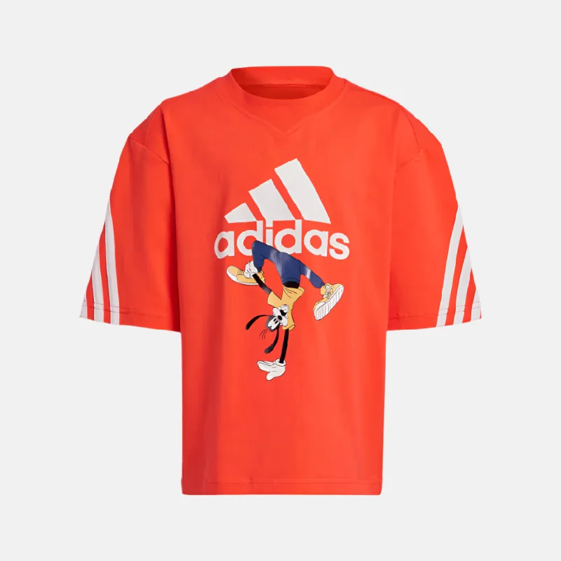 bicycle seatpost control-Adidas Disney Mickey Mouse Kids Unisex T-shirt (1-10Years)-Bright Red/Off White