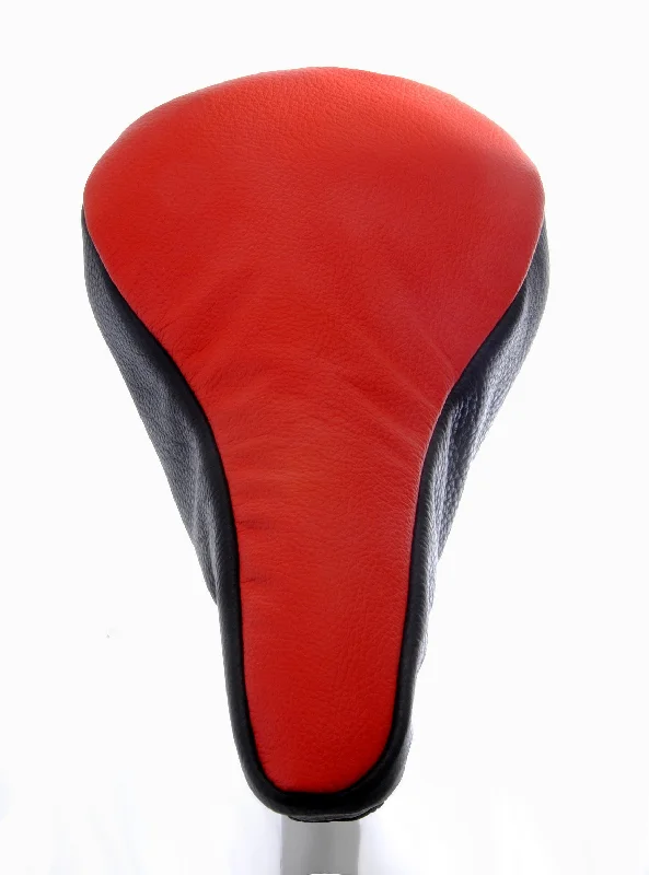 bicycle charity handling-Ferrari II Saddle Cover - Red & Black Leather