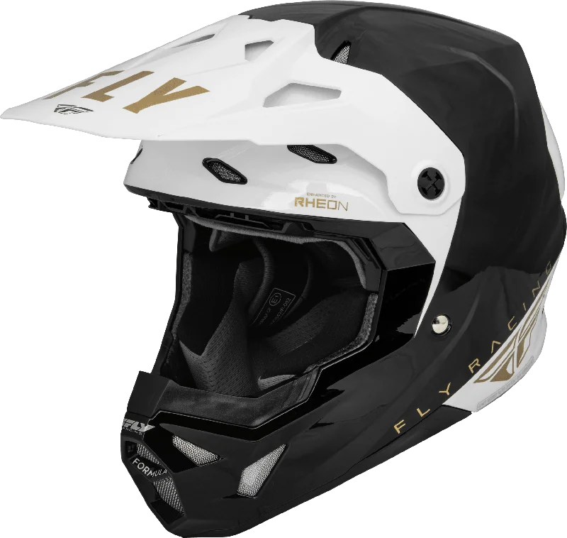 bicycle pad alignment-FLY 2023 YOUTH FORMULA CP SLANT HELMET - BLACK/WHITE/GOLD