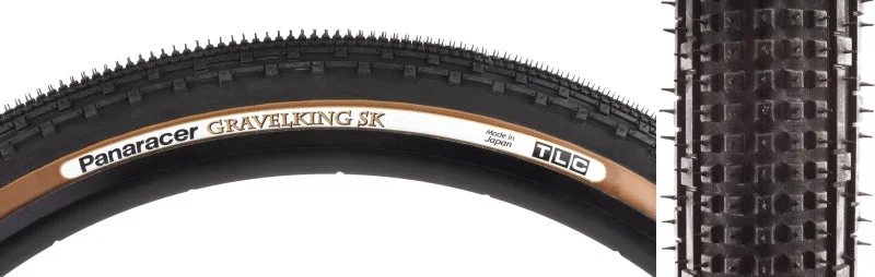 bicycle spoke vibration-Panaracer GravelKing SK Tire - 700 x 40 Tubeless Folding Black/Brown