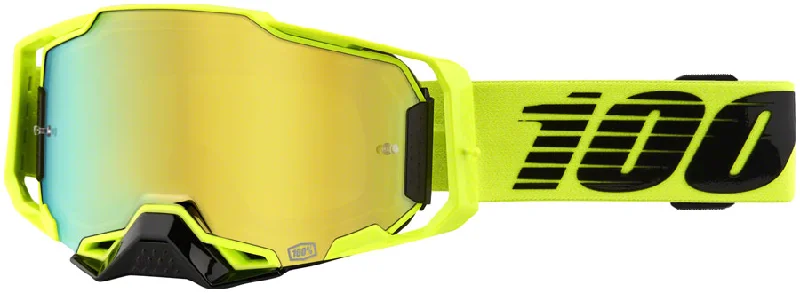 bicycle touring handling-100% Armega Goggles - Nuclear Citrus/Mirror Gold