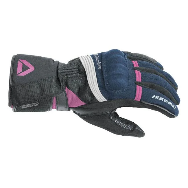 bicycle brake friction-DRIRIDER ADVENTURE 2 LADIES GLOVES - NAVY/WHITE/PINK