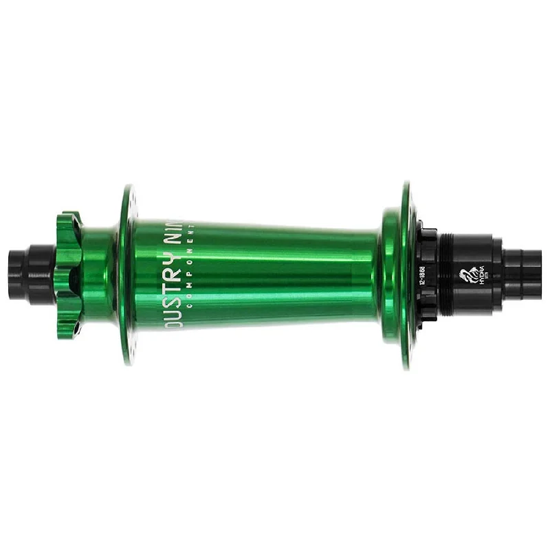 bicycle cleat adaptation-Industry Nine Hydra Classic Boost 6B Disc Hub Rear 32H 12mm TA 148mm Shimano Micro Spline Green