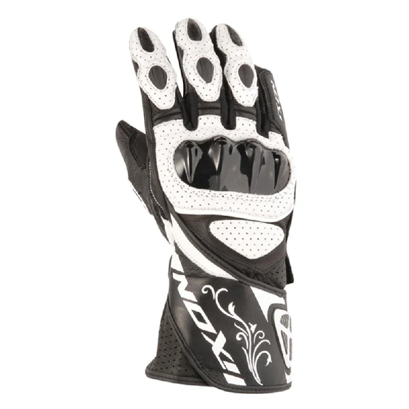 bicycle chain absorption-IXON RS CHICANE LADIES GLOVES - BLACK/WHITE