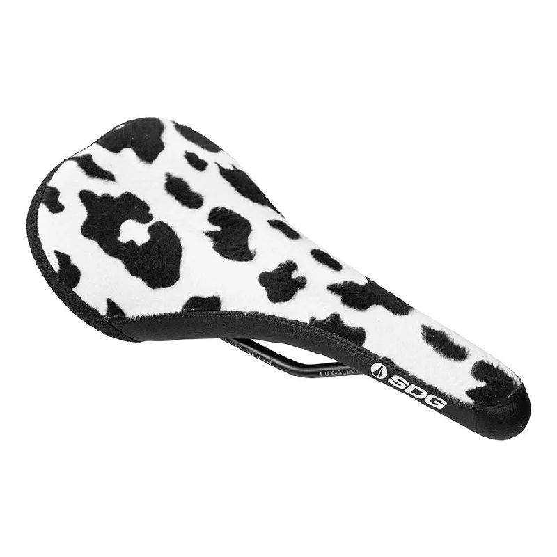 bicycle pedal customization-SDG Bel-Air V3 Traditional Saddle Lux Rails Cow Print