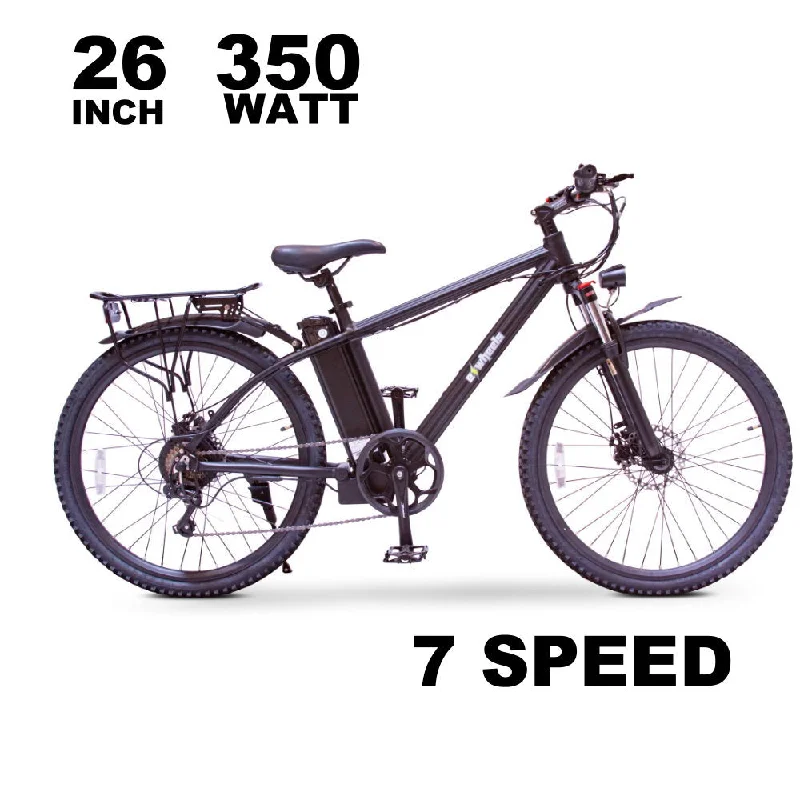 bicycle stand engineering-Skrt Ebike 36 Volt/10 Ah 350 Watt 7 Speed  Pedal Assist Electric Mountain Bike (Black)