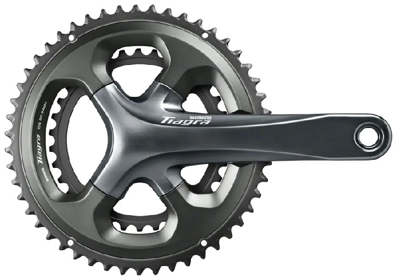 bicycle cleat optimization-Shimano Tiagra FC-4700 Crankset - 170mm 10-Speed 48/34t 110 Asymmetric BCD Hollowtech II Spindle Interface Gray