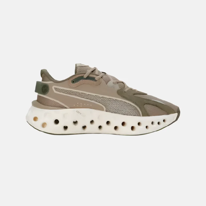 bicycle shoe noise-Puma Softride Frequence Unisex Running Shoes -Oak Branch/Olive/Desert Dust