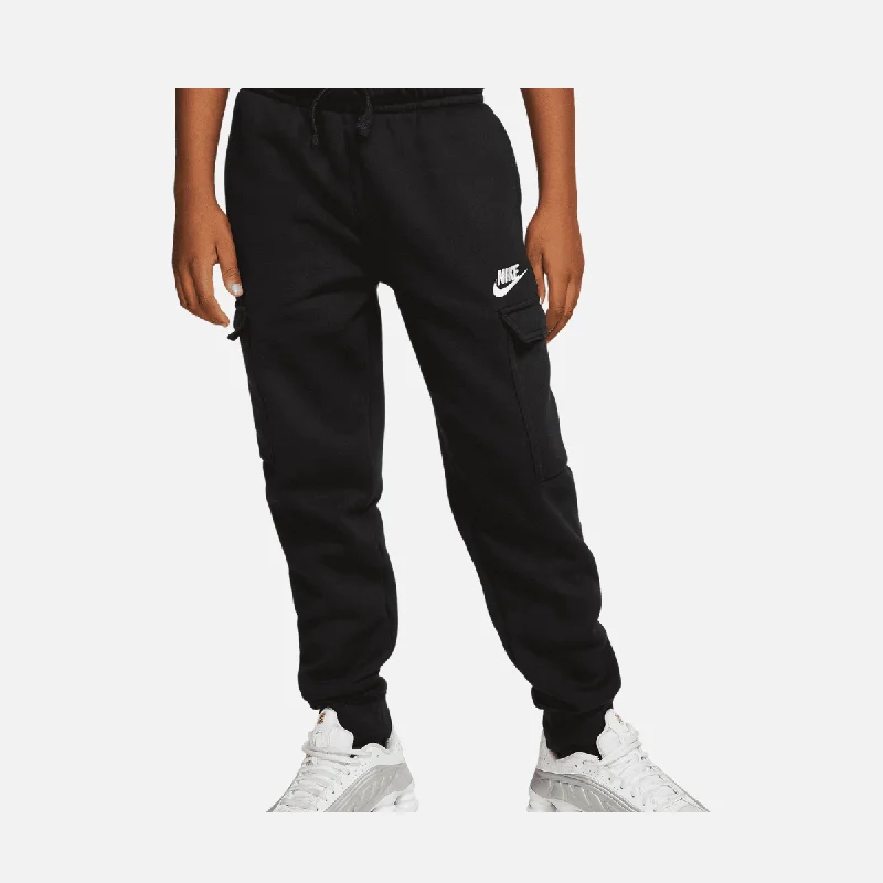 bicycle club handling-Nike Sportwear club Big Kids (Boys) Cargo Pants -Black/White