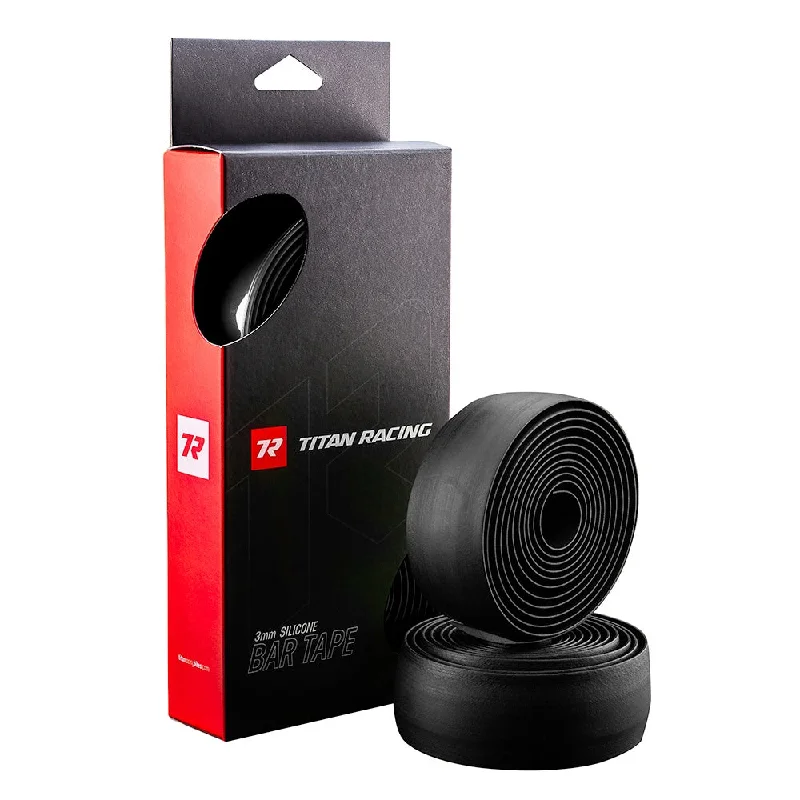 bicycle paint shock-Titan Silicone Grip Handlebar Tape Black