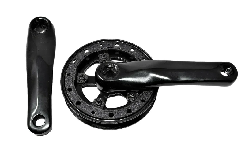 bicycle saddle innovation-LASCO 28 TEETH 3/32 CHAINWHEEL DOUBLE GUARD 140MM SHORT CRANK ARM CHAINSET