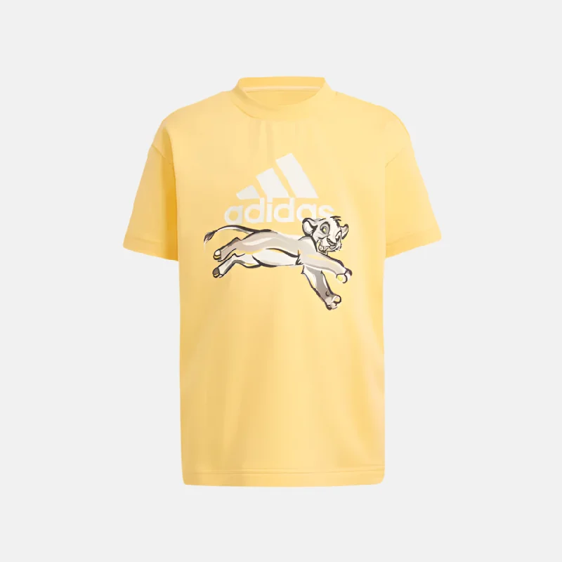 bicycle tire control-Adidas Disney Lion King Kids-Unisex T-shirt (1-10year) -Semi Spark/Chalk White/Chalk White