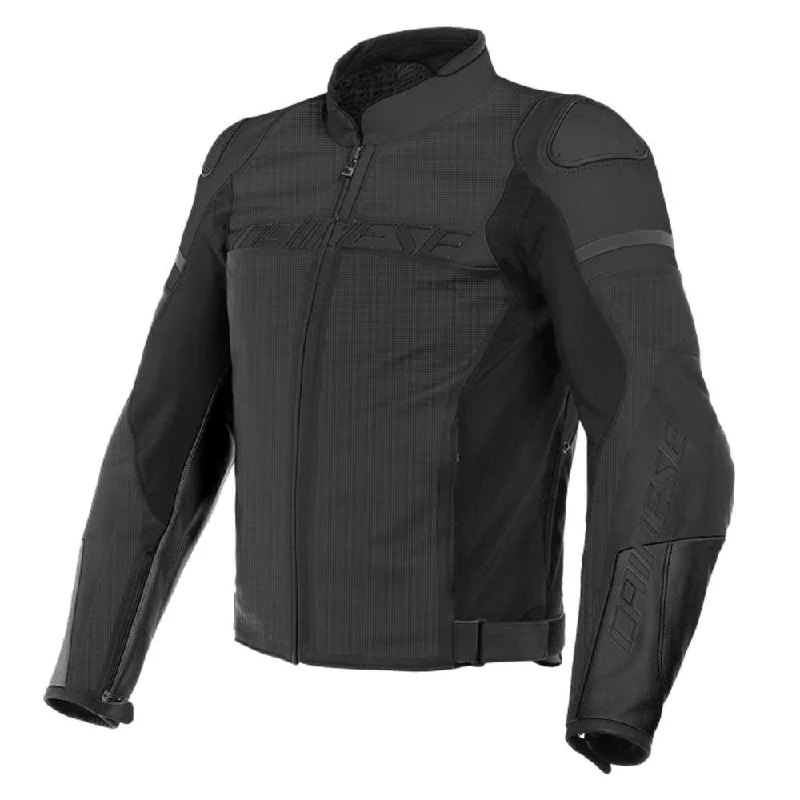 bicycle tool enhancement-DAINESE AGILE PERFORATED LEATHER JACKET - MATT BLACK